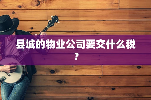 县城的物业公司要交什么税？