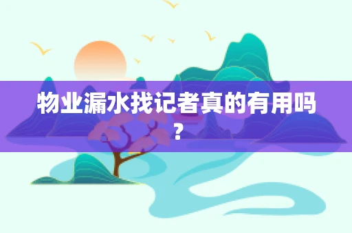 物业漏水找记者真的有用吗？