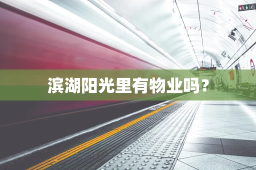 滨湖阳光里有物业吗？