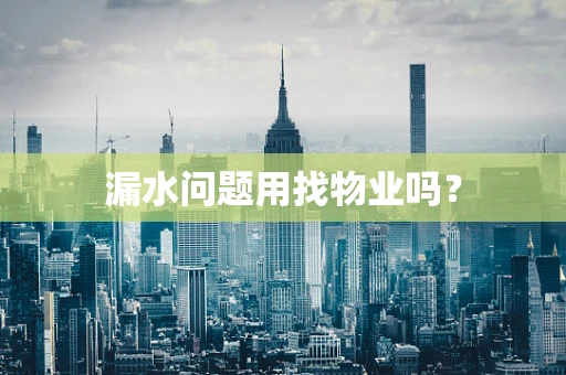 漏水问题用找物业吗？