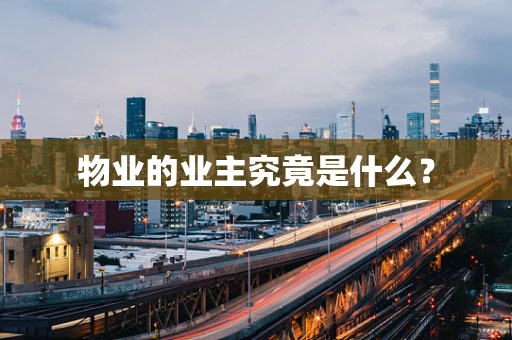 物业的业主究竟是什么？