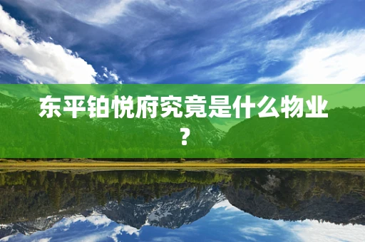 东平铂悦府究竟是什么物业？