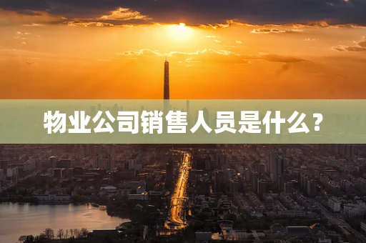 物业公司销售人员是什么？
