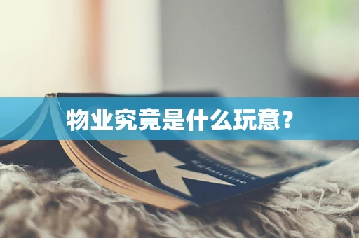 物业究竟是什么玩意？
