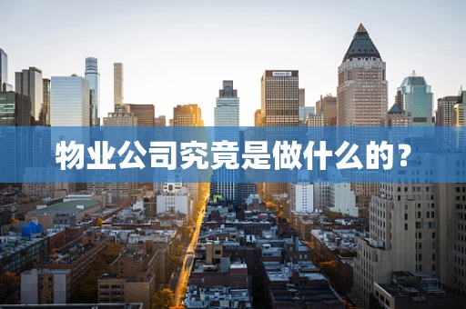 物业公司究竟是做什么的？