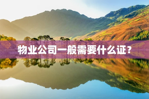 物业公司一般需要什么证？
