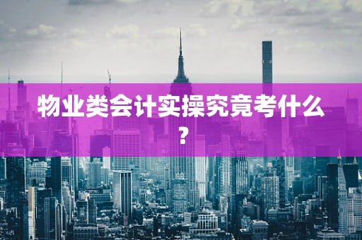 物业类会计实操究竟考什么？