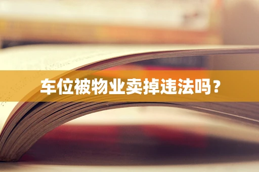 车位被物业卖掉违法吗？
