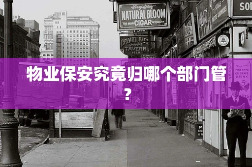 物业保安究竟归哪个部门管？