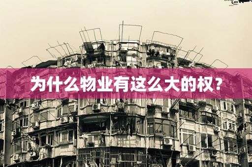 为什么物业有这么大的权？