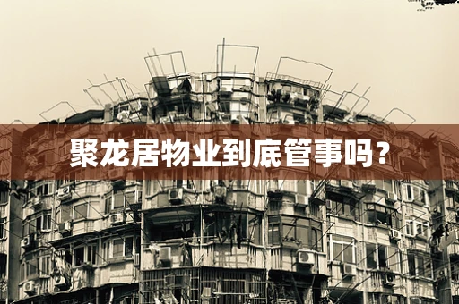 聚龙居物业到底管事吗？