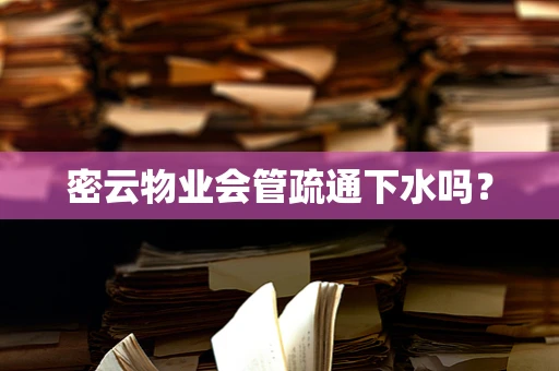 密云物业会管疏通下水吗？