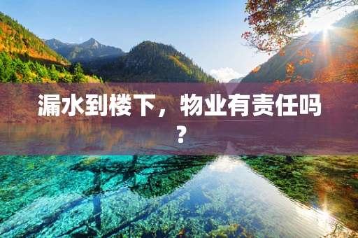 漏水到楼下，物业有责任吗？