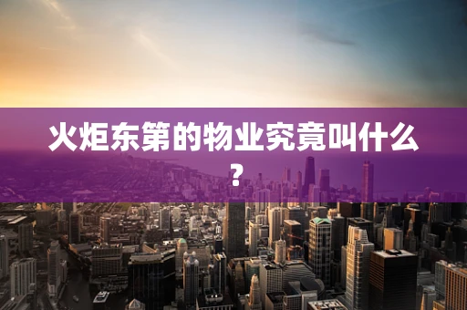 火炬东第的物业究竟叫什么？