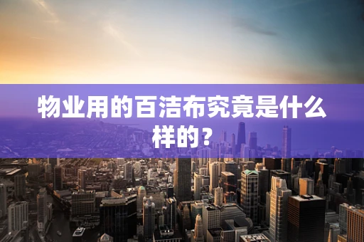物业用的百洁布究竟是什么样的？