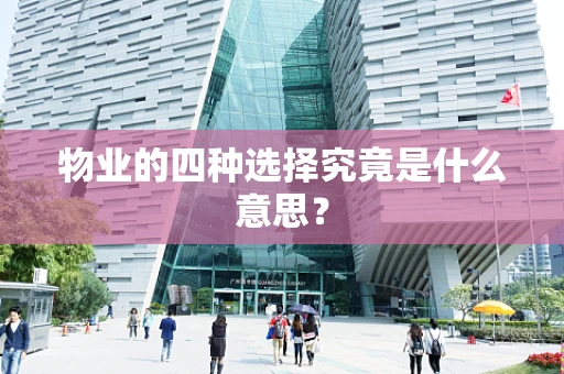 物业的四种选择究竟是什么意思？