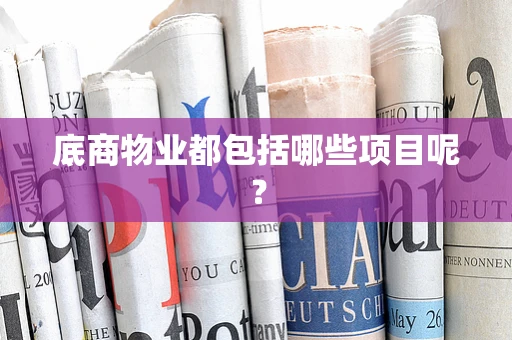 底商物业都包括哪些项目呢？