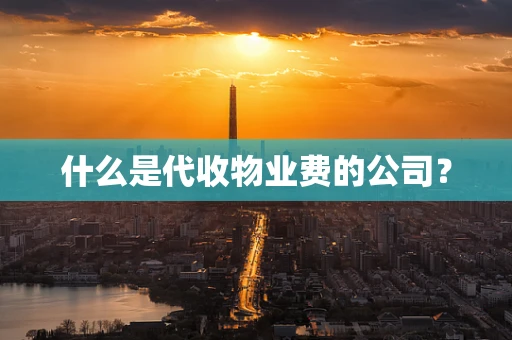 什么是代收物业费的公司？