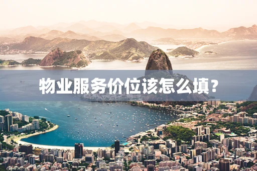 物业服务价位该怎么填？