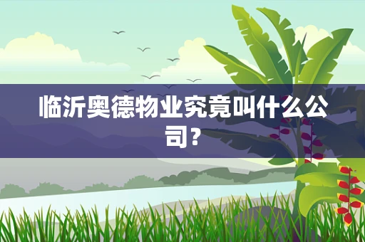 临沂奥德物业究竟叫什么公司？